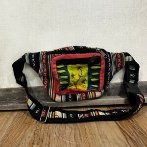 Boho Woven Fanny Pack Festival Belt Bag Embroidered Tribal Ethnic Hippie
